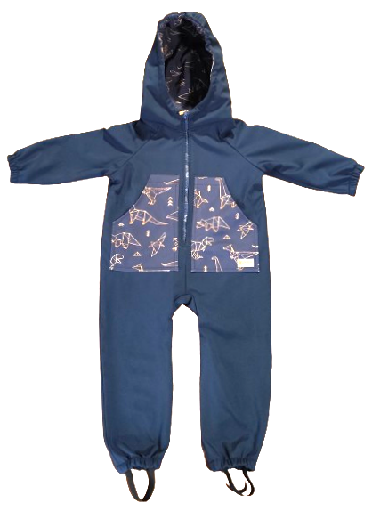 Monkey Mum® Softshellová kombinéza s membránou – Obloha dinosaurov - veľ. 98/104, 110/116
