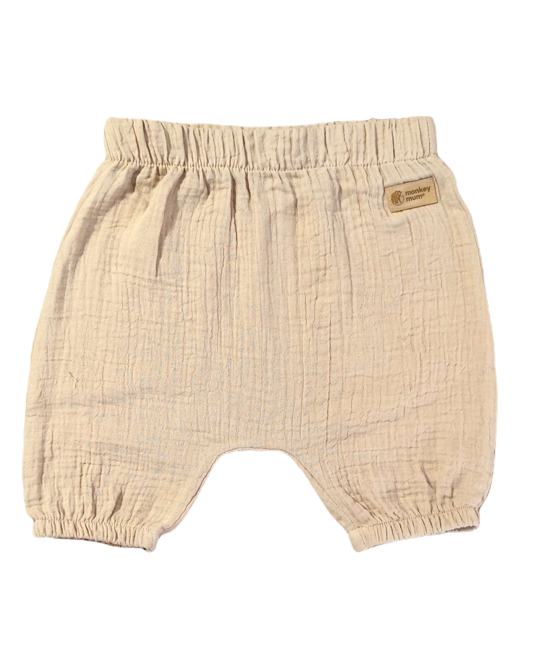 Mušelínové šortky Monkey Mum® - Béžová
