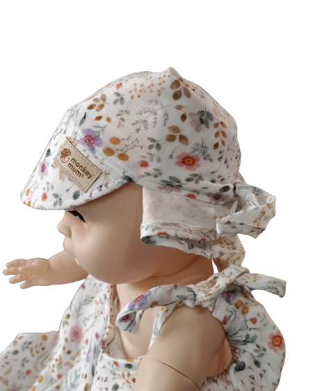 Mušelínový šál s šiltom Monkey Mum® - Rozkvitnutá lúka