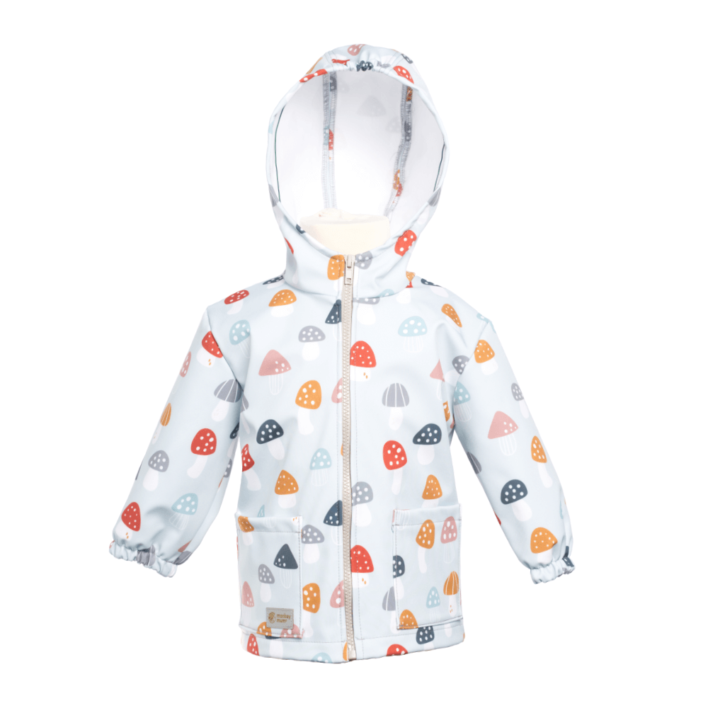 Detská softshellová bunda s membránou Monkey Mum® - Pestrofarebné muchotrávky