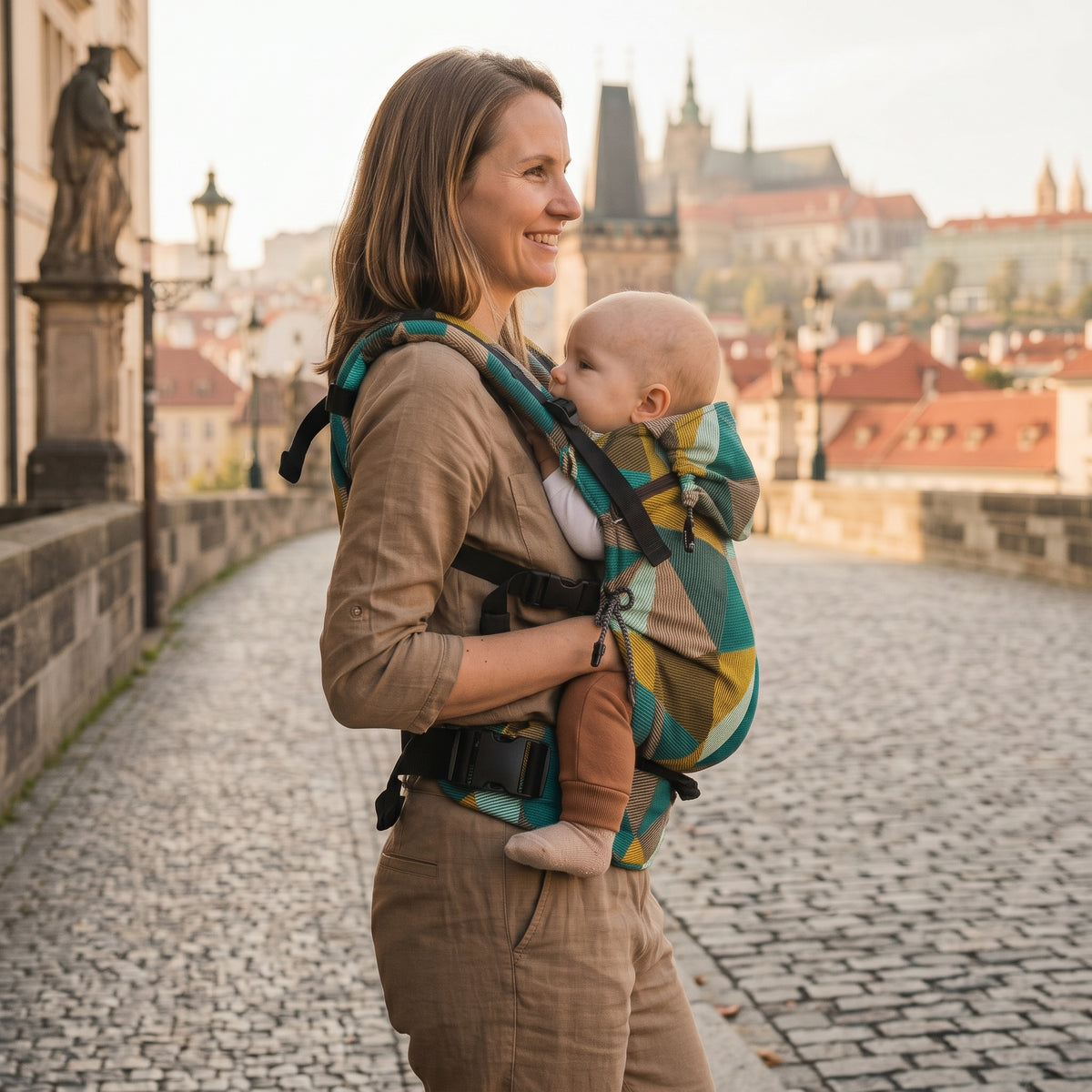 Monkey Mum® Ergonomické rastúce nosidlo Carrie - Pôvab geometrie
