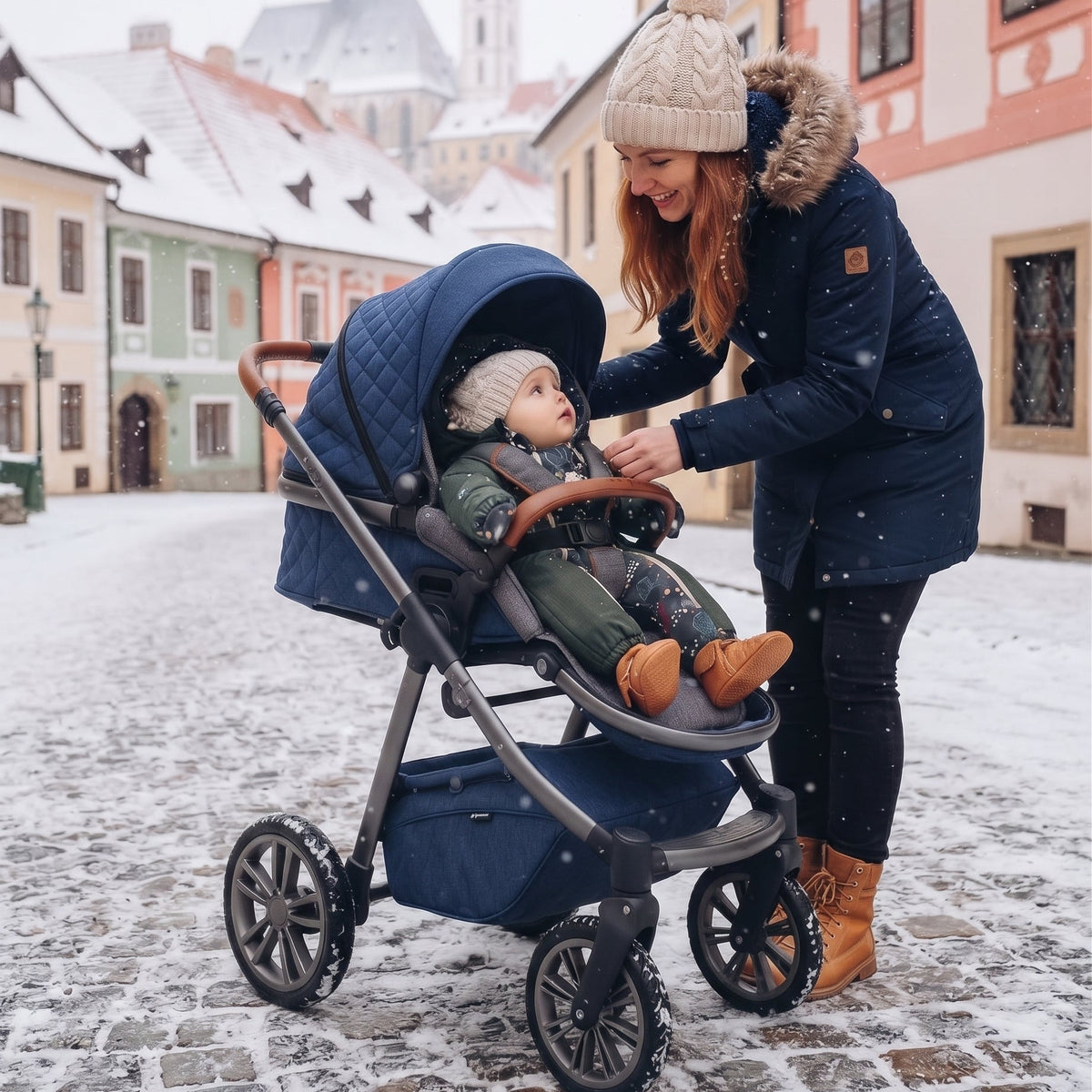 Monkey Mum® Detská zimná softshellová kombinéza s baránkom - Khaki poľovníček s medveďom - veľ.62/68, 74/80