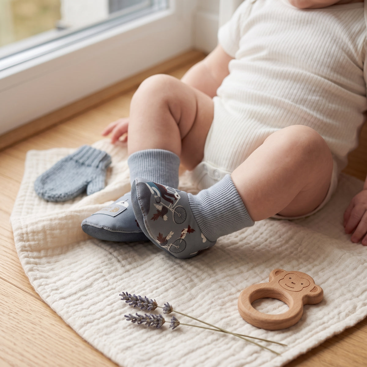 Monkey Mum® Softshellové capáčky s membránou - Vlci na bicykli