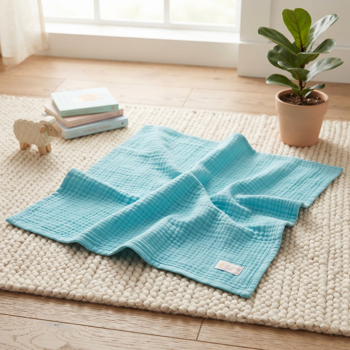 Mušelínová plienka Monkey Mum® - Mentolka