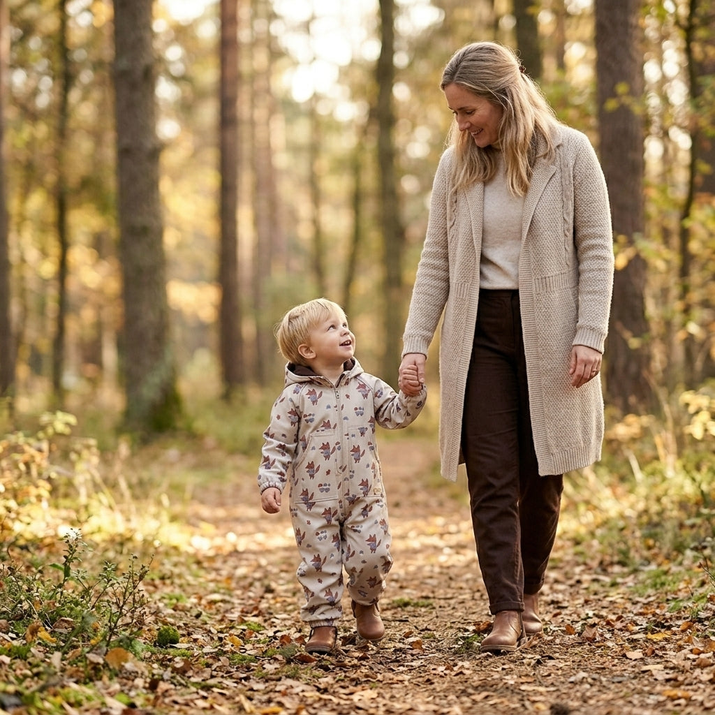 Monkey Mum® Softshellová kombinéza s membránou – Líšky na hubách - veľ. 98/104, 110/116