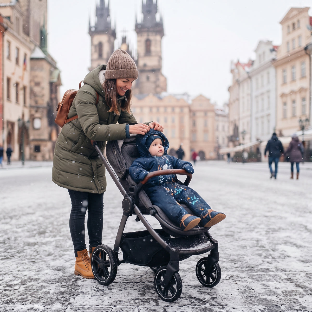 Monkey Mum® Detská zimná softshellová kombinéza s baránkom - Rozprávkový Večerníček s medveďom - veľ. 62/68, 74/80