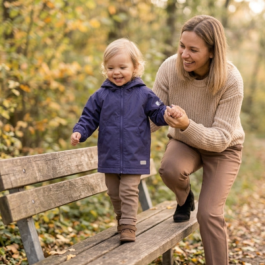 Monkey Mum® Šuštiaková bunda s raglánovým rukávom - Tmavofialová
