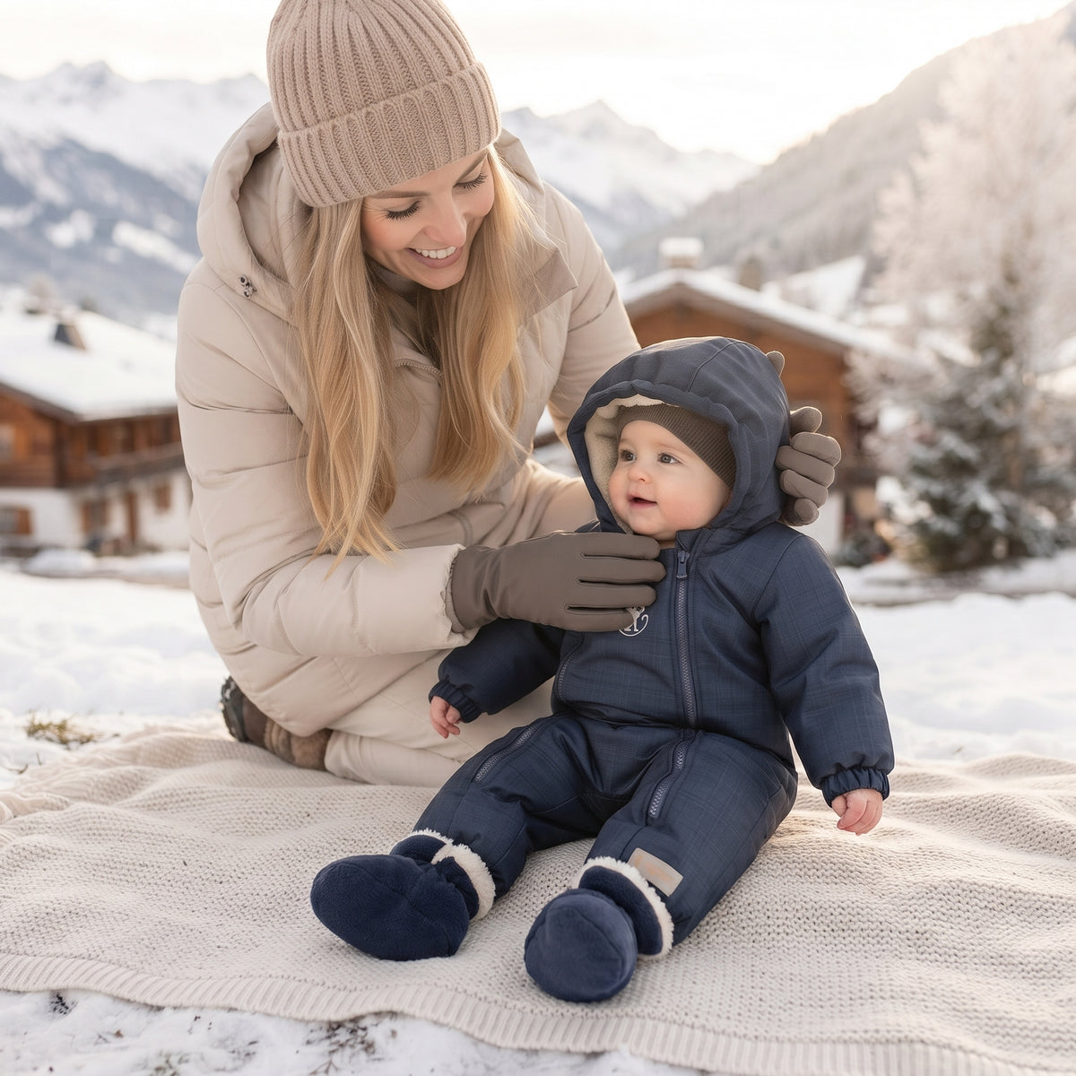 Monkey Mum® Detská zimná softshellová kombinéza s barančekom - Rozprávkový večerníček, 2. akosť - vel. 62/68
