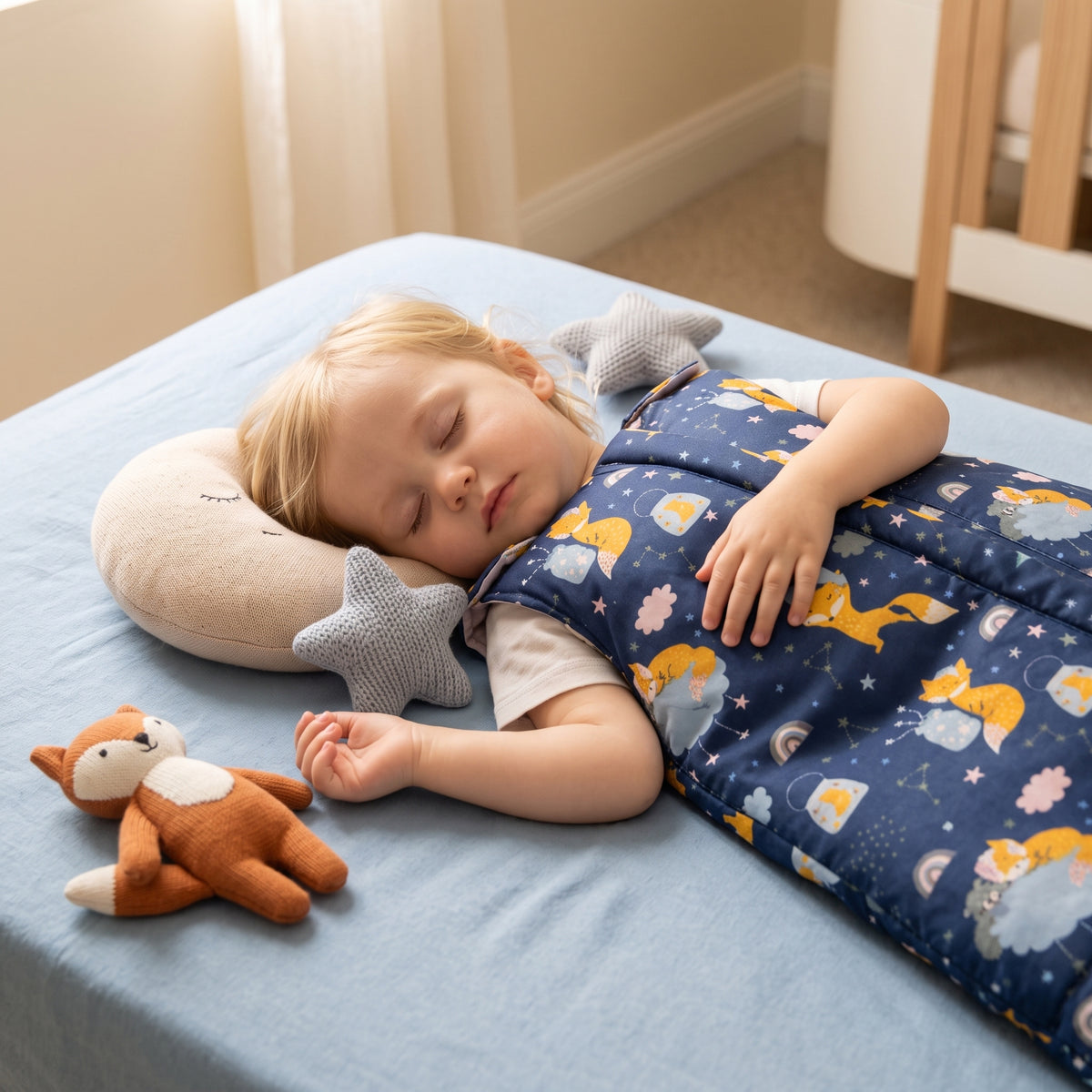 Zimný rastúci spací vak Monkey Mum® 0 - 4 roky - sada - Snívanie s líškou