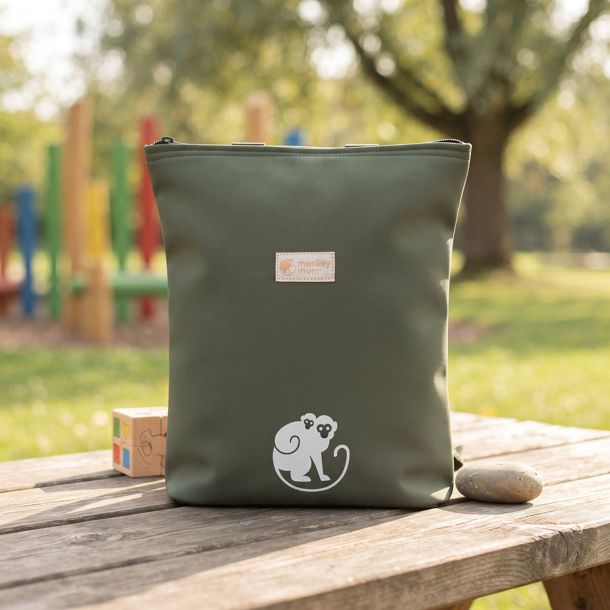 Detský softshellový batôžtek Monkey Mum® - Tmavozelený