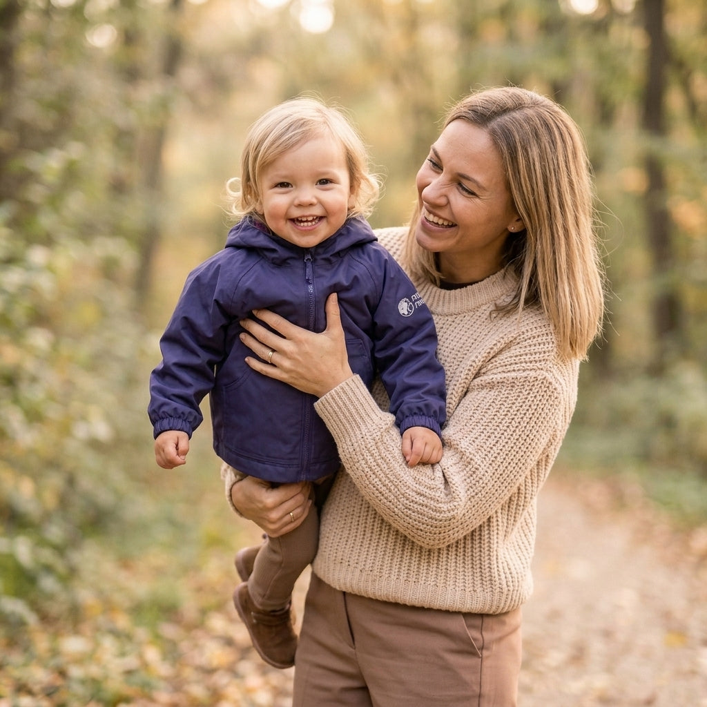 Monkey Mum® Šuštiaková bunda s raglánovým rukávom - Tmavofialová