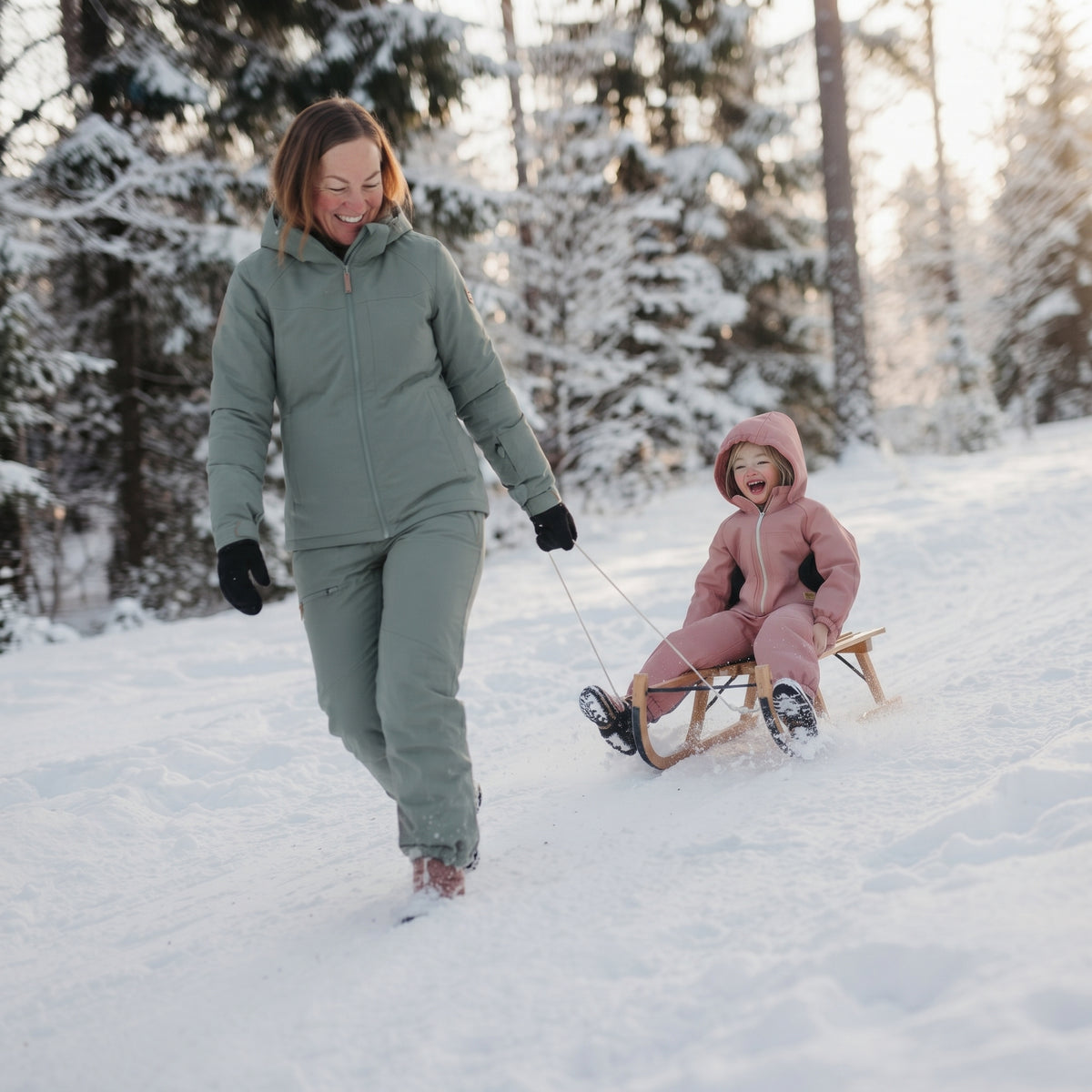 Monkey Mum® Detská zimná softshellová kombinéza s baránkom - Ružová ovečka - veľ. 98/104, 110/116