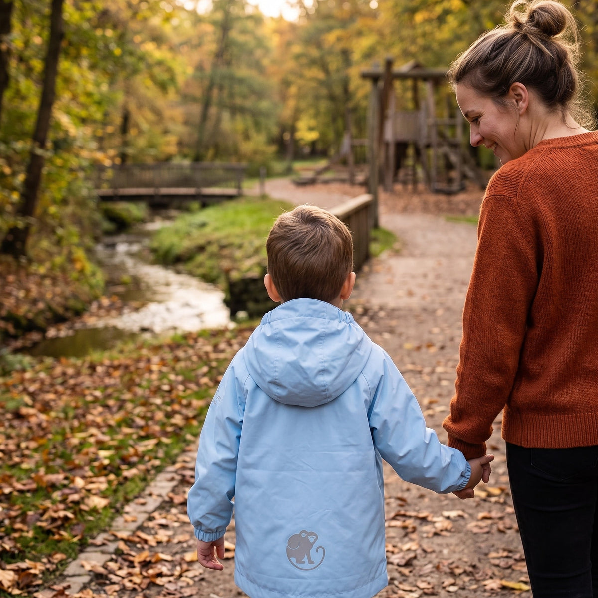 Monkey Mum® Šuštiaková bunda s raglánovým rukávom - Svetlomodrá