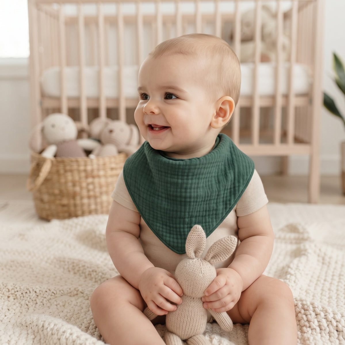 Mušelínový slintáčik Monkey Mum® - Tmavozelený