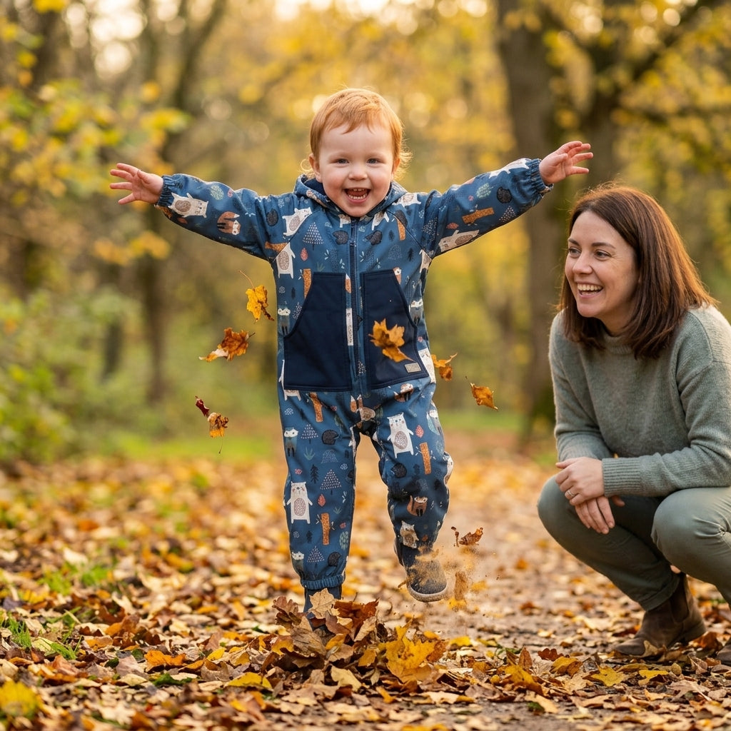 Monkey Mum® Softshellová kombinéza s membránou – Nočné zvieratká - veľ. 98/104, 110/116