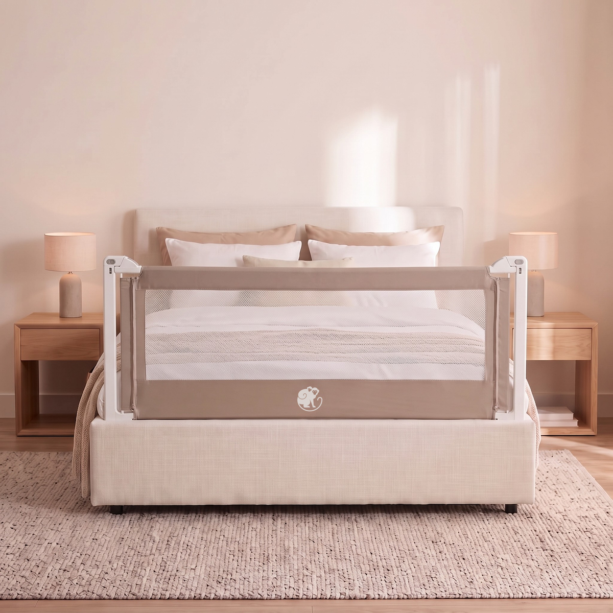 Plachta na zábranu na posteľ Monkey Mum® Popular – Tmavosivá