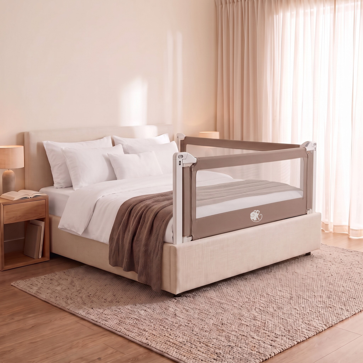Plachta na zábranu na posteľ Monkey Mum® Popular – Tmavosivá