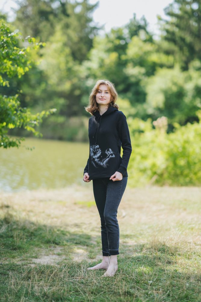 Kojacia mikina Monkey Mum® čierna - opička