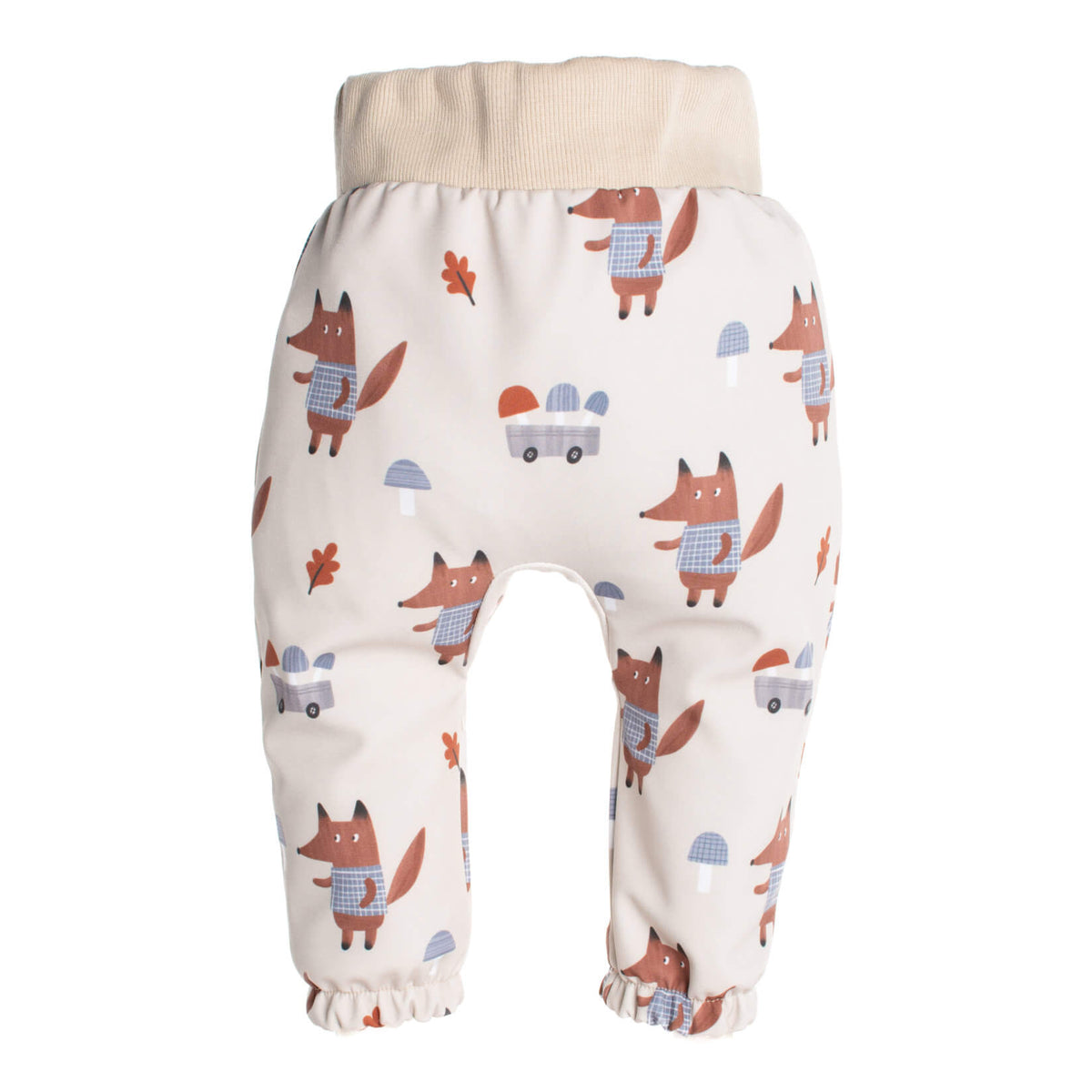 Detské softshellové nohavice s membránou Monkey Mum® - Líšky na hubách