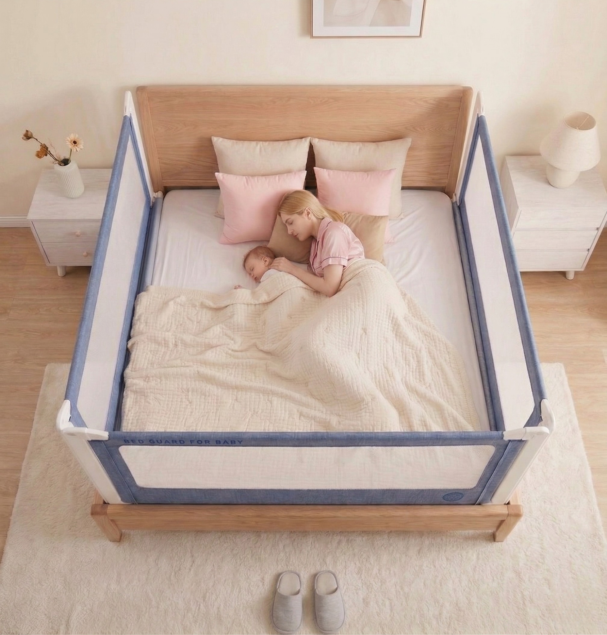 Zábrana na posteľ Monkey Mum® Popular - tmavomodrá - dizajn - dopredaj