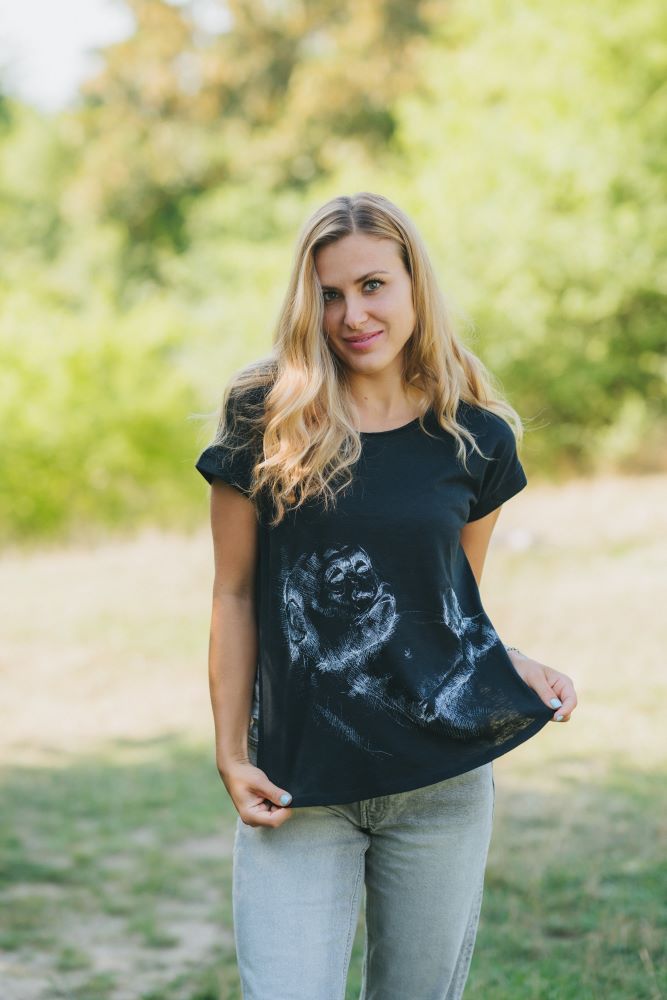 Kojace tričko Monkey Mum® čierne - opička