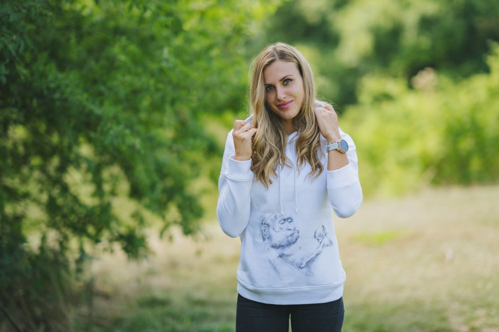Kojacia mikina Monkey Mum® biela - opička