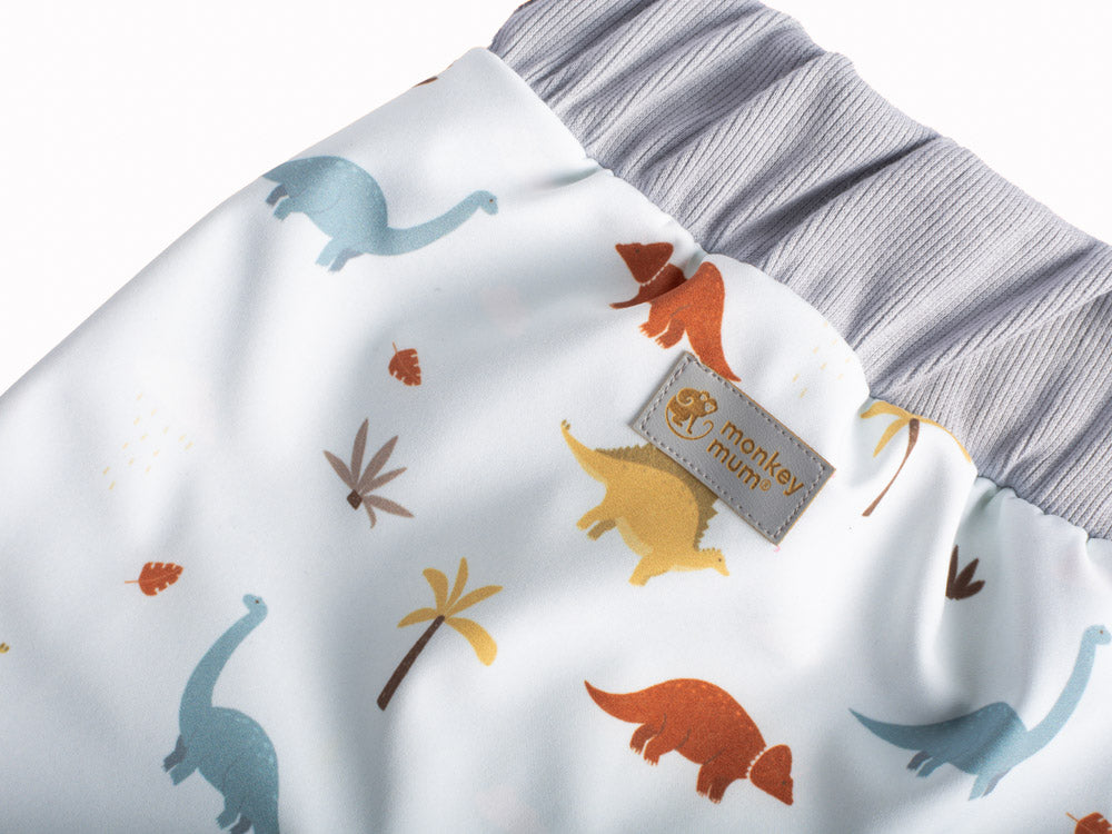 Detské softshellové nohavice s membránou Monkey Mum® - Dinosauří príbeh