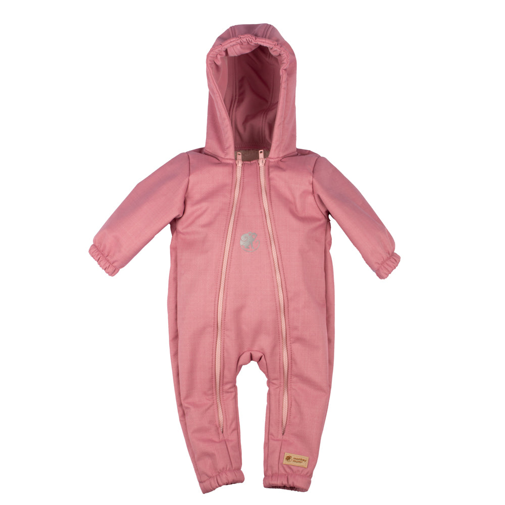 Monkey Mum® Detská zimná softshellová kombinéza s barančekom - Ružová ovečka - vel. 62/68, 74/80