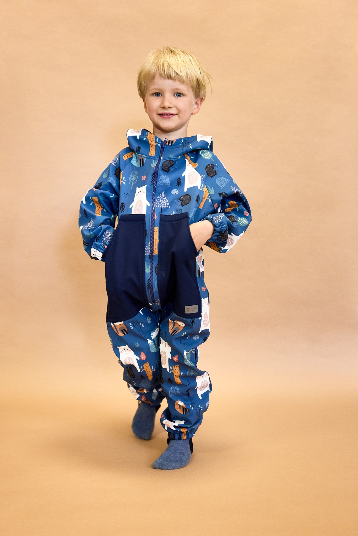 Monkey Mum® Softshellová kombinéza s membránou –Súhvezdie dinosaurov - veľ. 62/68, 74/80