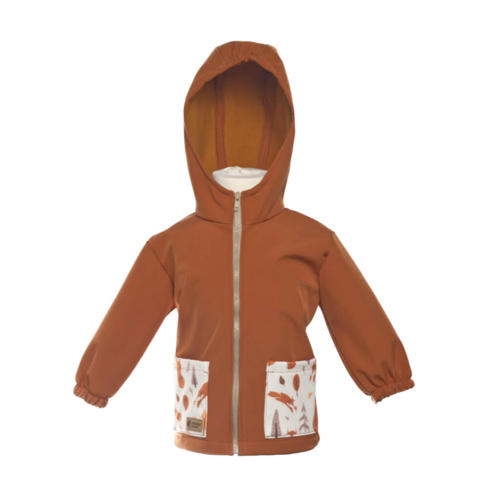 Detská softshellová bunda s membránou Monkey Mum® - Jesenné lístie