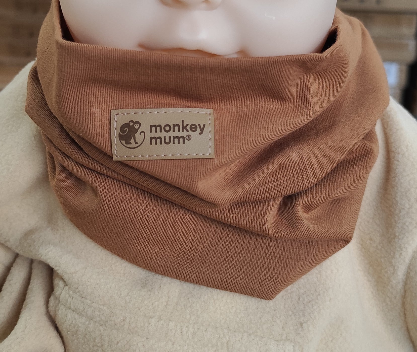 Nákrčník Monkey Mum® - Svetlohnedý