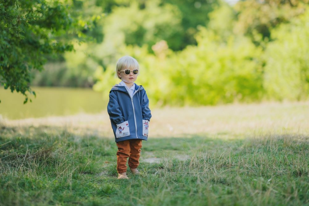 Detská softshellová bunda s membránou Monkey Mum® - Tajomný výlet s líškou