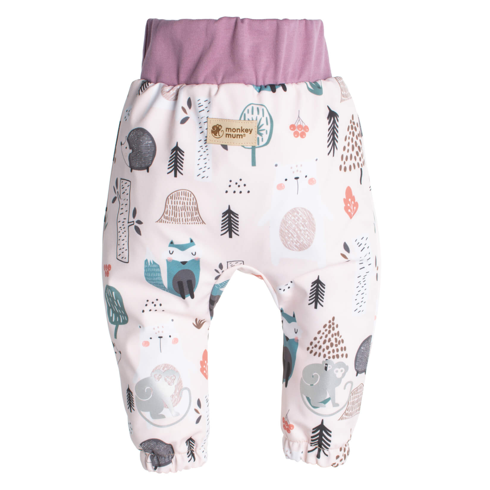 Detské softshellové nohavice s membránou Monkey Mum® - Denné zvieratká