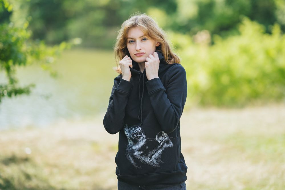 Kojacia mikina Monkey Mum® čierna - opička