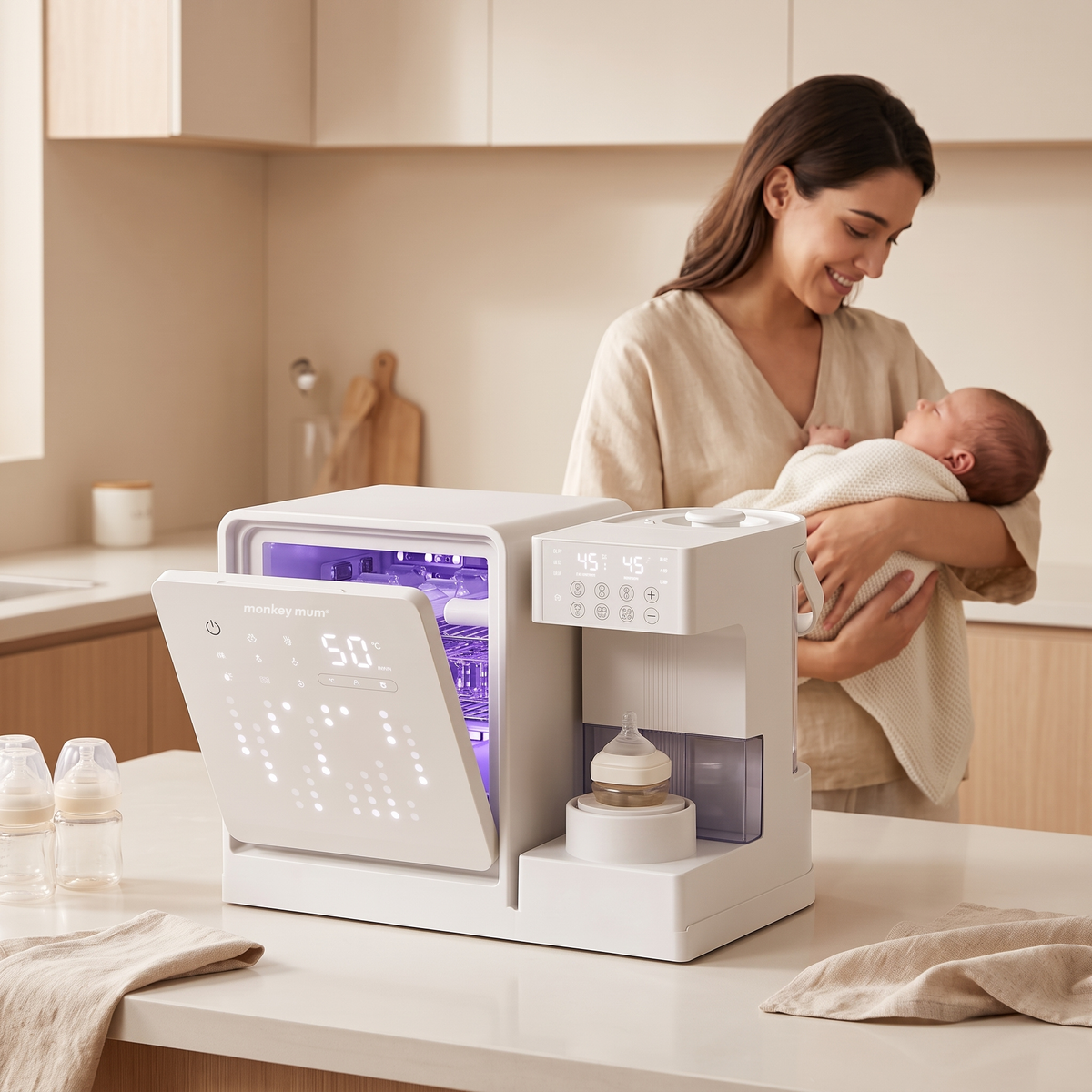 Ohrievač a sterilizátor dojčenských fliaš Monkey Mum® Ultra 3v1