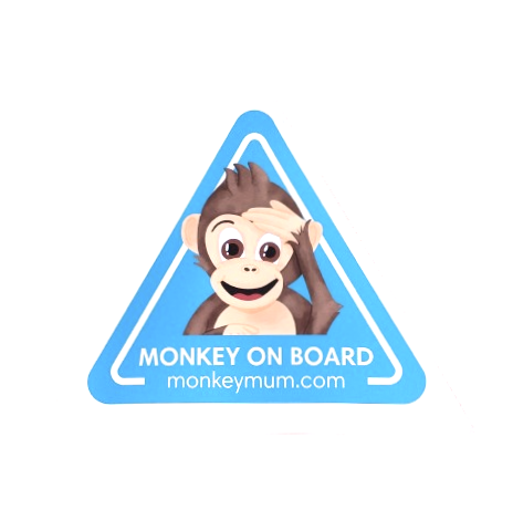 Nálepka na auto Monkey Mum® - Modrá