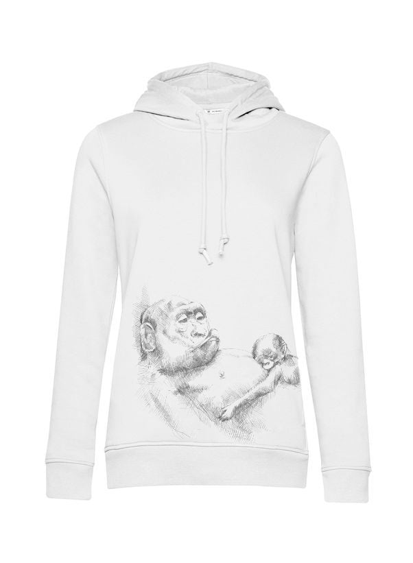 Dojčiaca mikina Monkey Mum® biela - opička, 2. akosť - vel. XL
