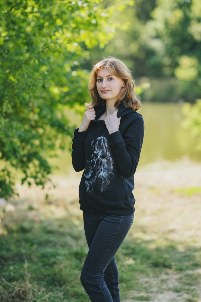 Dojčiaca mikina Monkey Mum® čierna - milujúca mamička