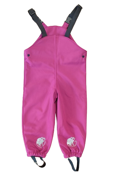 Monkey Mum® Softshellové nohavice s trakmi s membránou - Šťavnatá malina