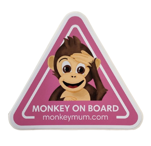 Nálepka na auto Monkey Mum® - Ružová