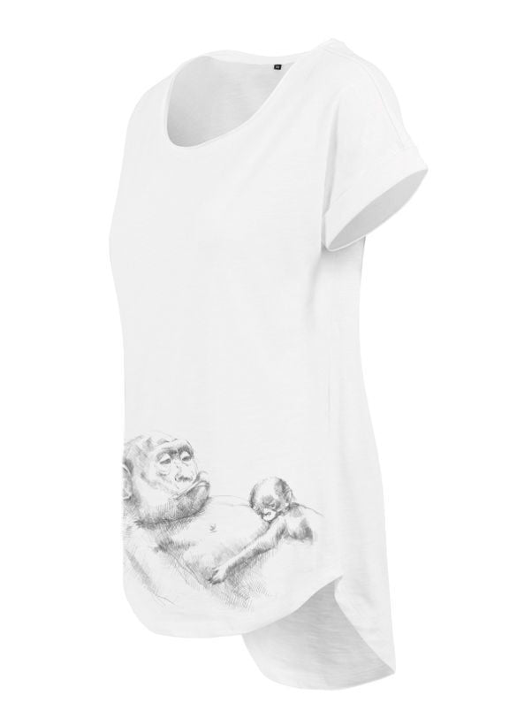 Kojace tričko Monkey Mum® biele - opička