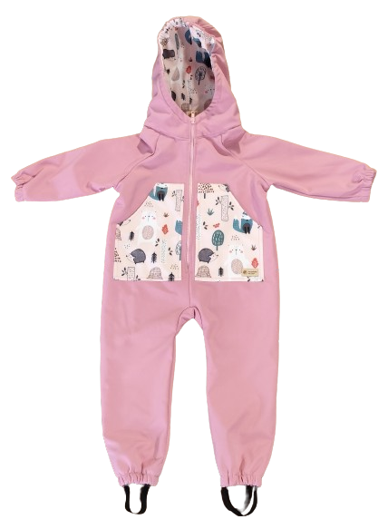 Monkey Mum® Softshellová kombinéza s membránou – Cukrové zvieratká - veľ. 98/104, 110/116