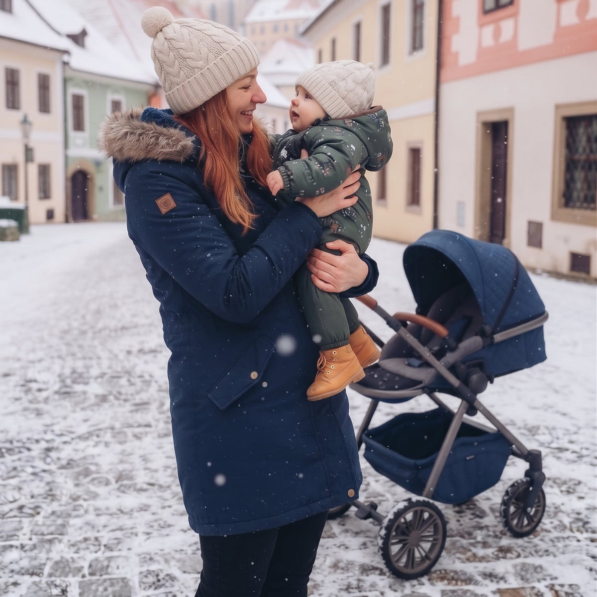 Monkey Mum® Detská zimná softshellová kombinéza s baránkom - Khaki poľovníček s medveďom - veľ.62/68, 74/80