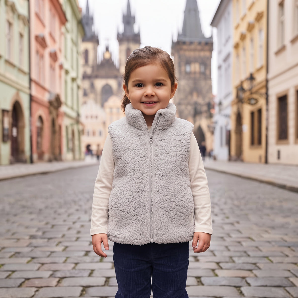 Barančeková vesta Monkey Mum®  - Svetlosivá
