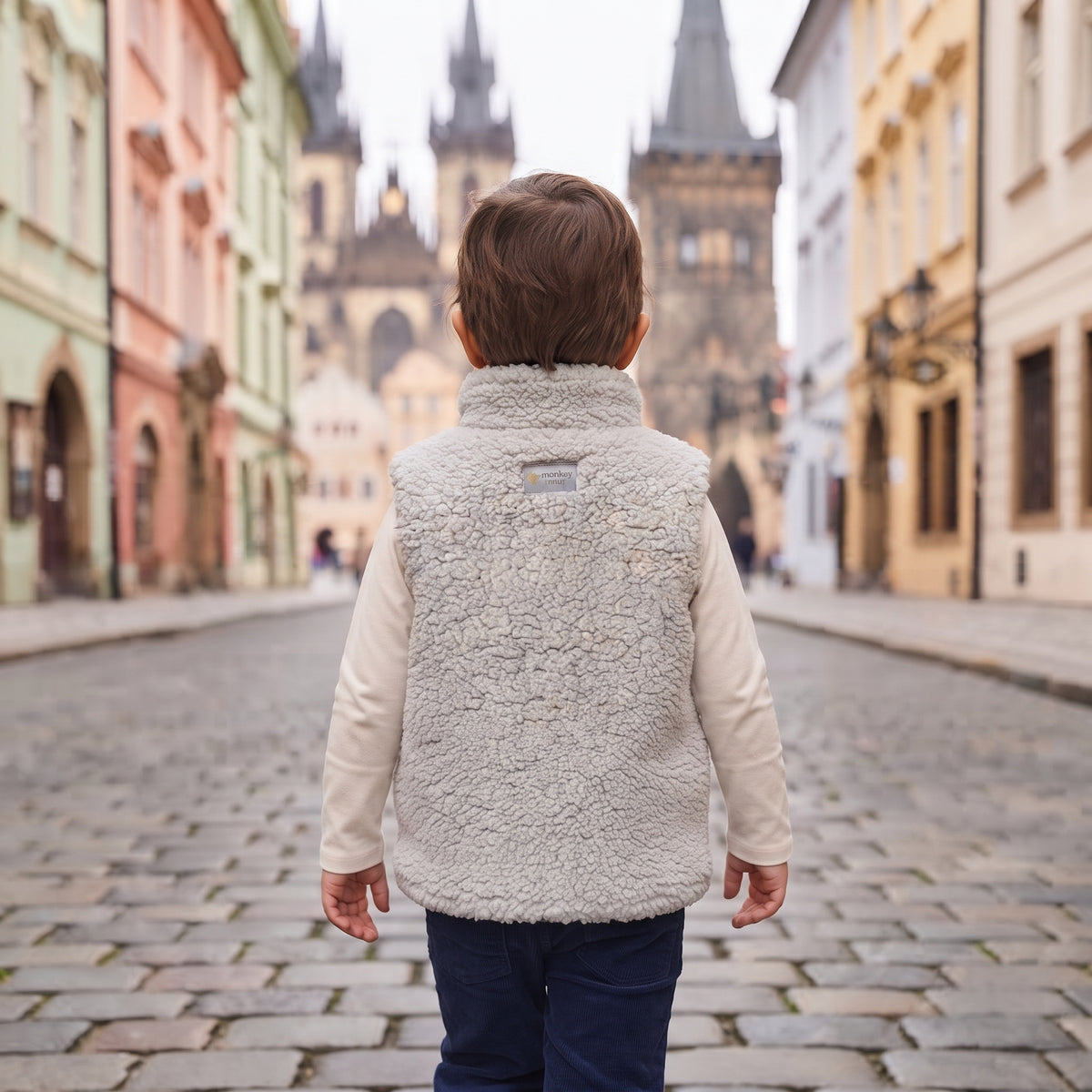 Barančeková vesta Monkey Mum®  - Svetlosivá