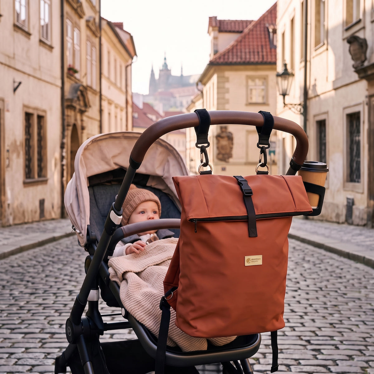 Monkey Mum® Softshellový batoh na kočík – Tajomný výlet
