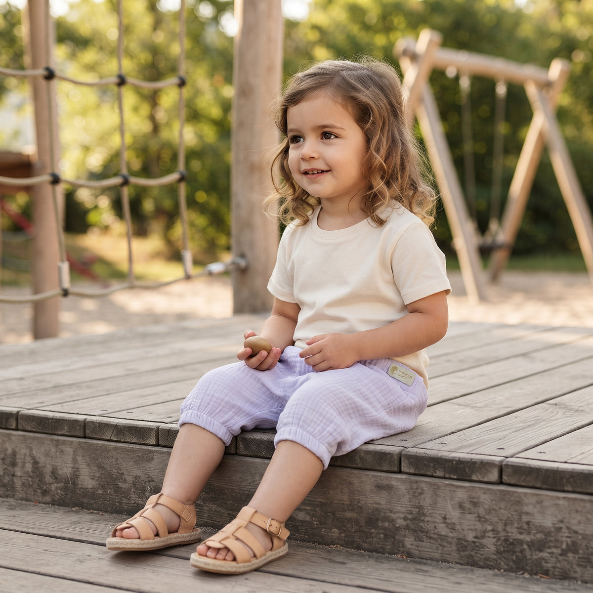 Mušelínové šortky Monkey Mum® - Fialka
