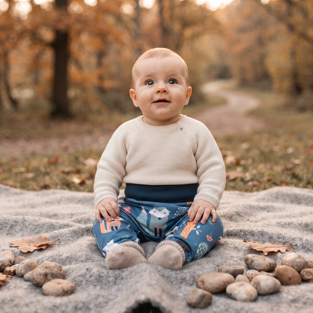 Detské softshellové nohavice s membránou Monkey Mum® - Nočné zvieratká