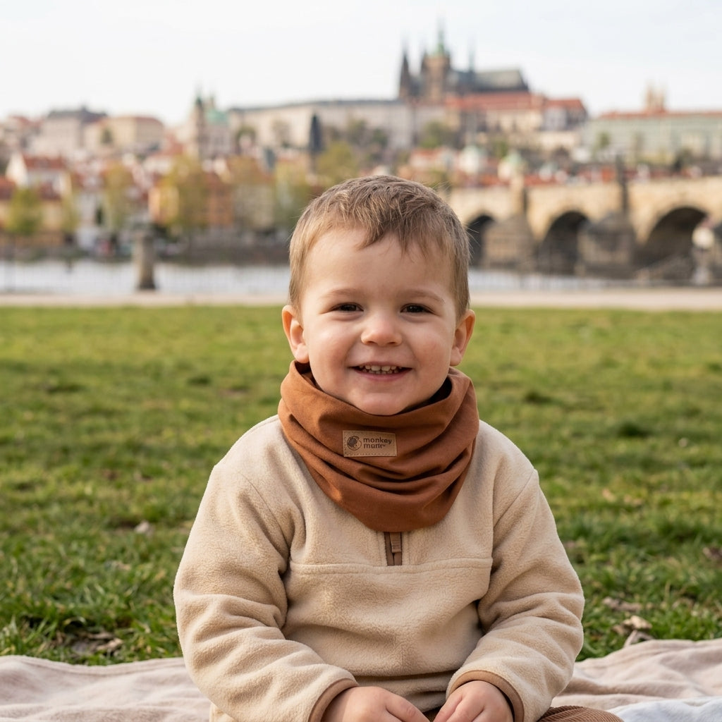 Nákrčník Monkey Mum® - Svetlohnedý