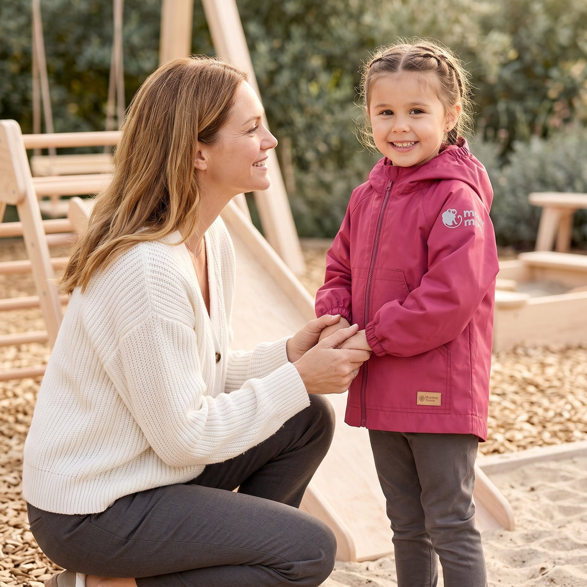 Monkey Mum® Šuštiaková bunda s raglánovým rukávom - Vínová